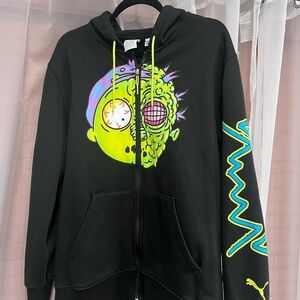 Puma Black Hoodie with Neon Graphic